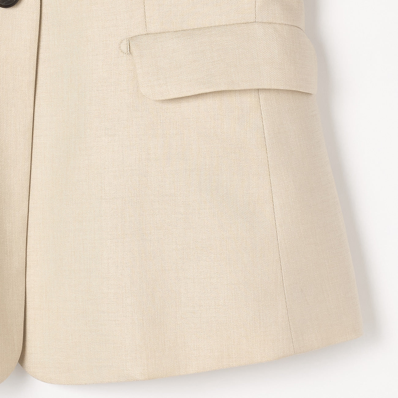 THE THIRD SUITS Linen-like Collarless Jacket - Beige - Image 5