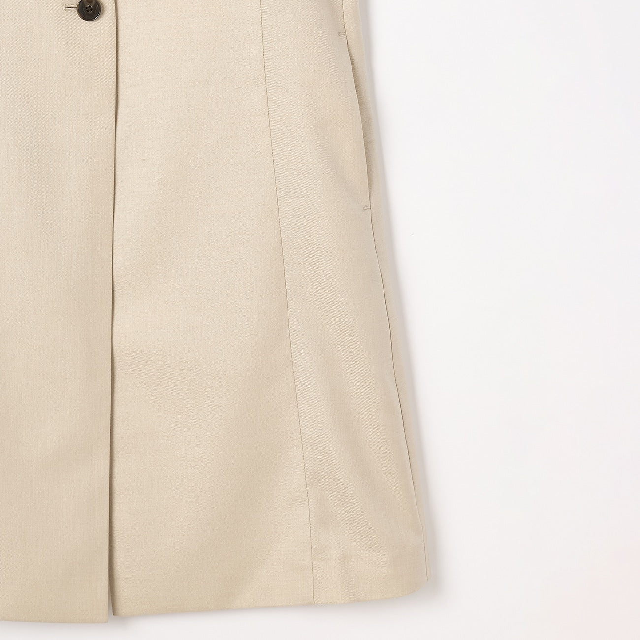 THE THIRD SUITS Linen-like Long Vest - Beige - Image 5
