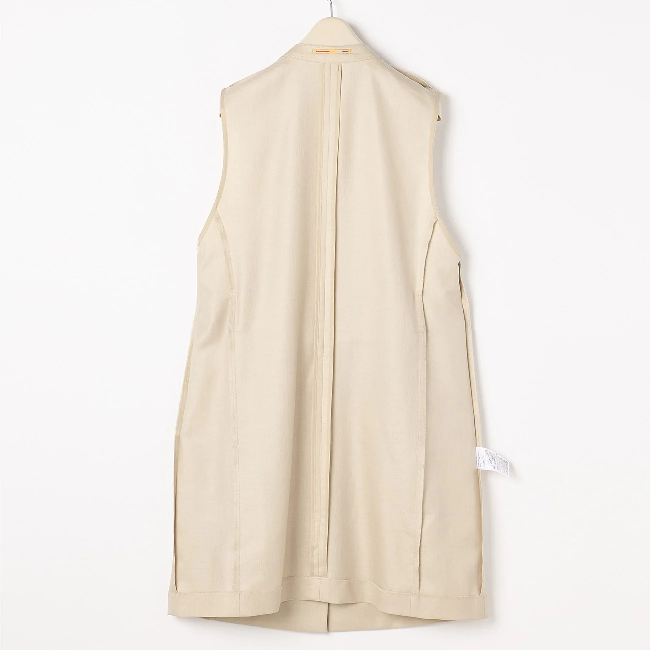 THE THIRD SUITS Linen-like Long Vest - Beige - Image 7