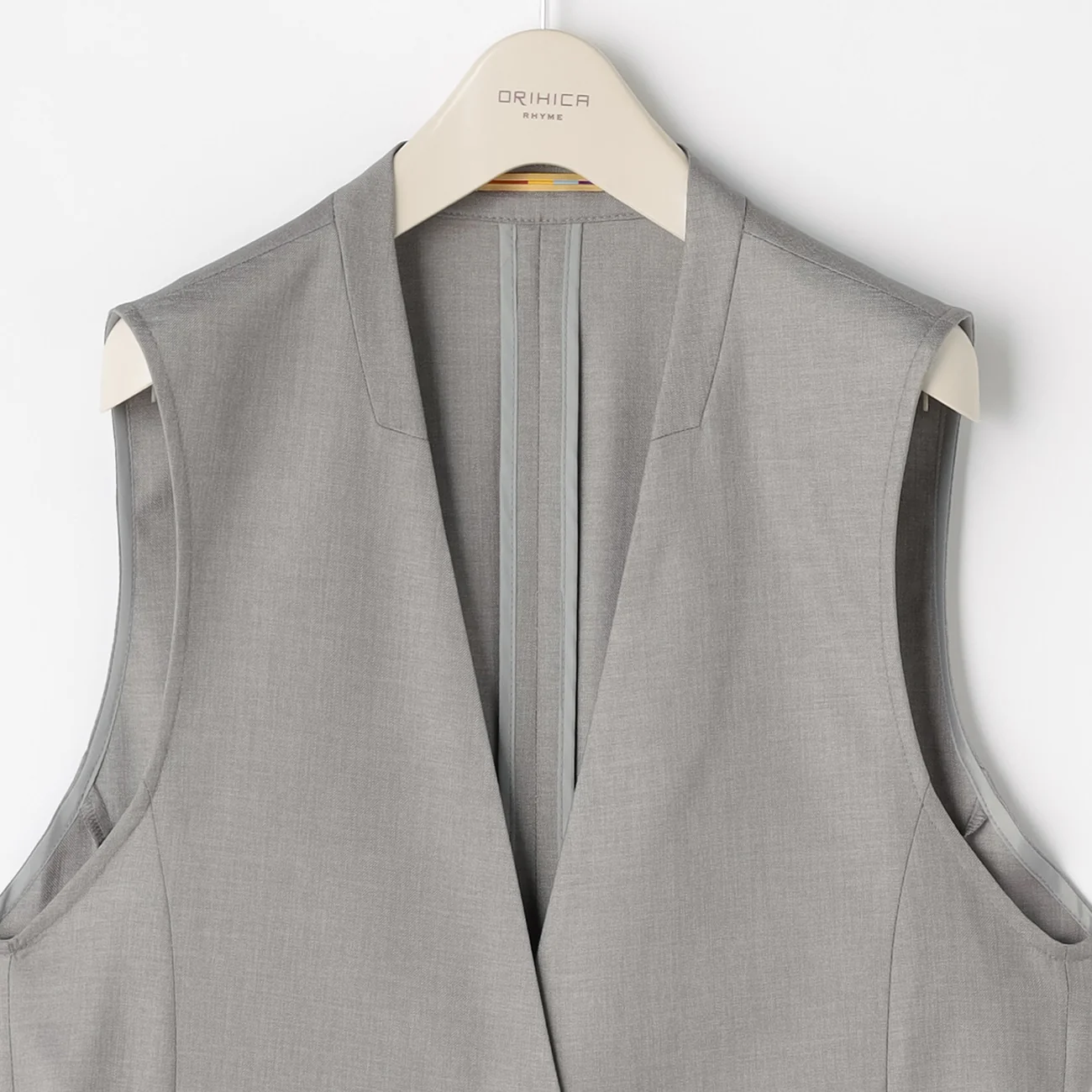 THE THIRD SUITS Linen-like Long Vest - Light Gray - Image 3