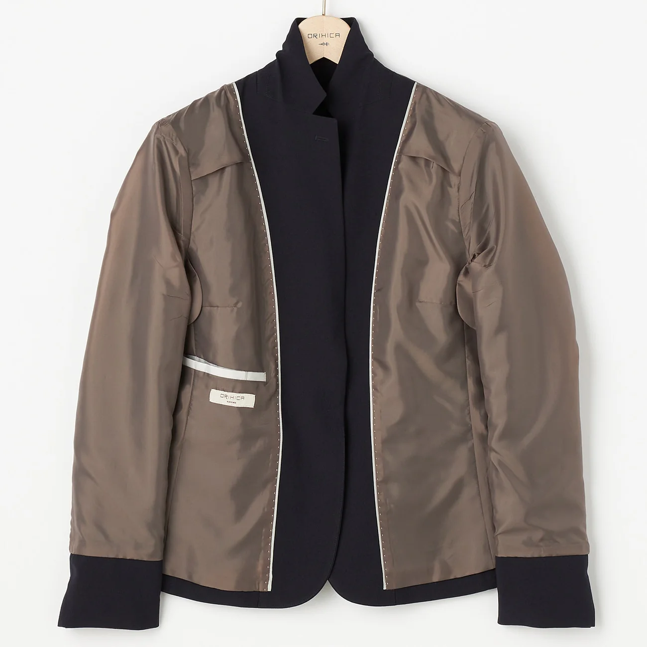 Washable Stretch Shadow Check Jacket - Navy - Image 13