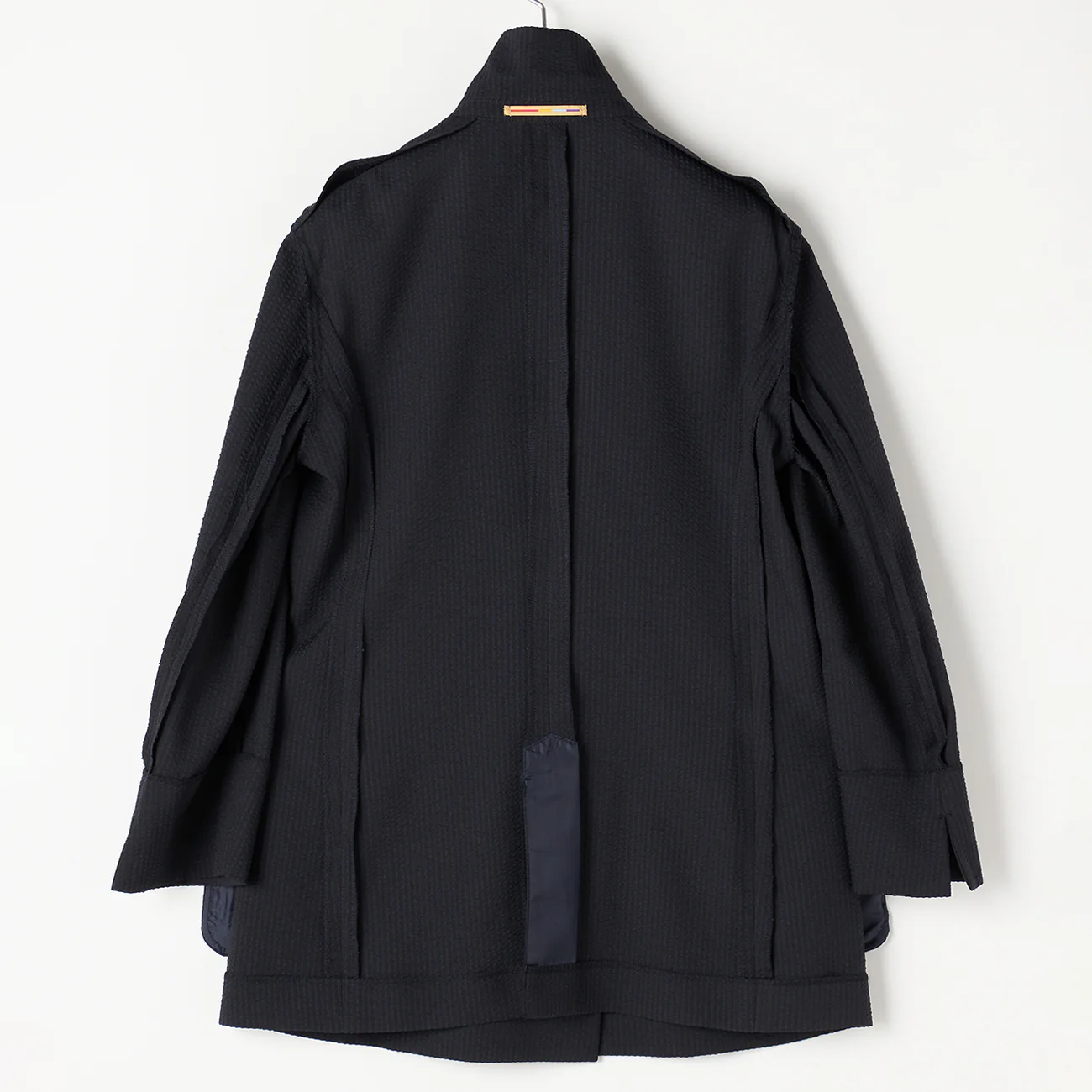 THE THIRD SUITS Seersucker Double Breasted Jacket - Navy - Image 6