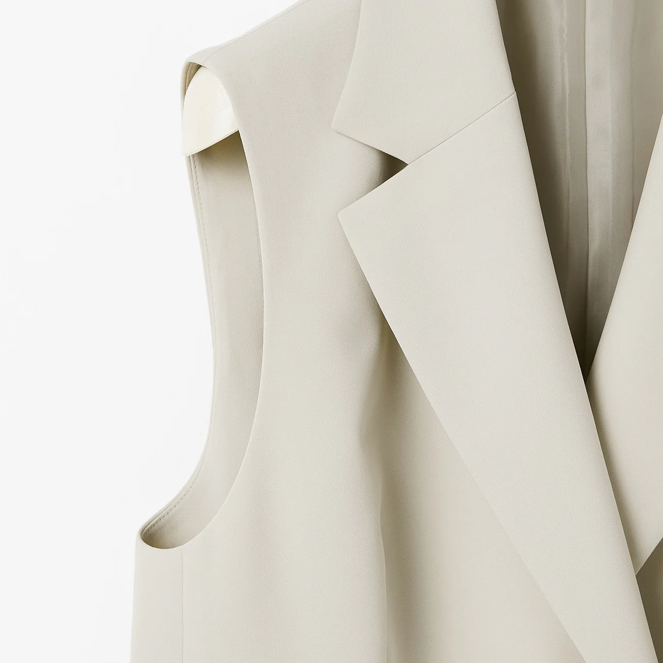 THE THIRD SUITS Double Cloth Vest - Beige - Image 11