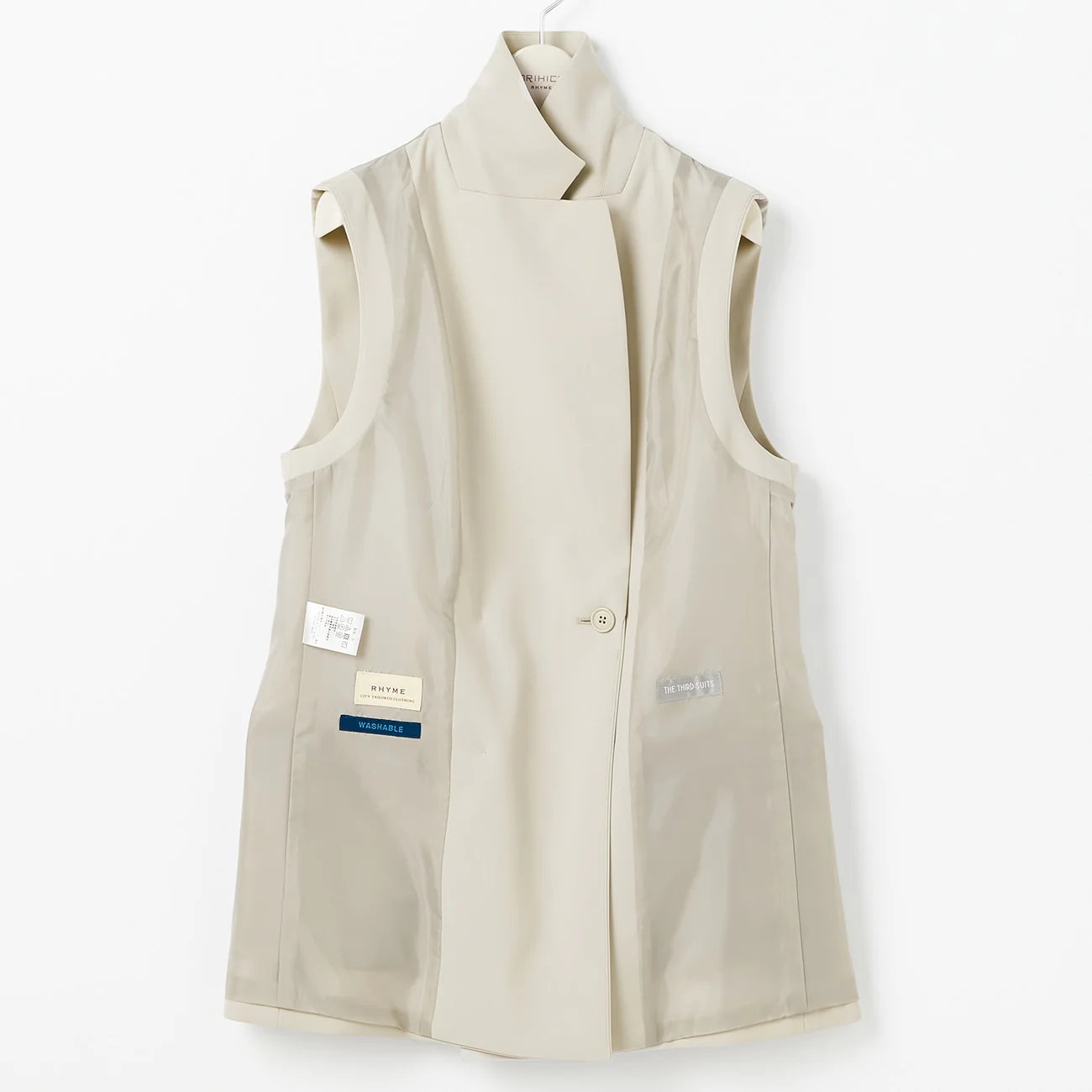THE THIRD SUITS Double Cloth Vest - Beige - Image 13