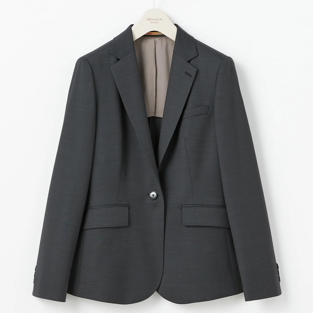 LUXE Line REDA Textured Wool Jacket - Charcoal Gray - Image 12