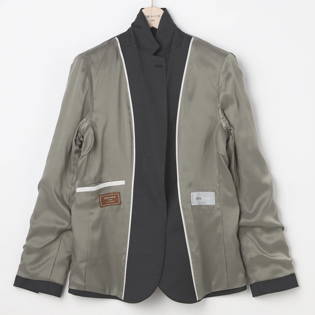 LUXE Line REDA Textured Wool Jacket - Charcoal Gray - Image 17