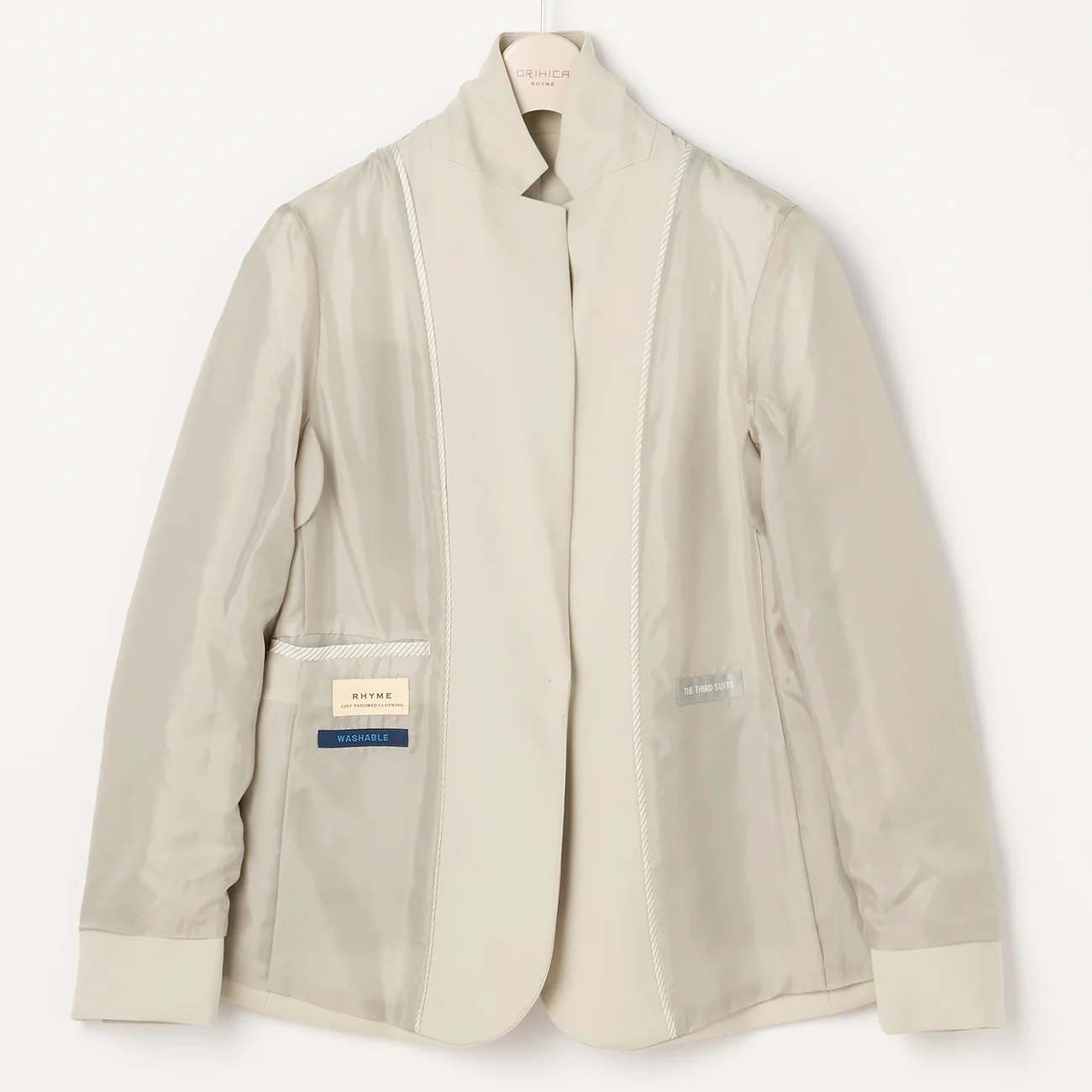 THE THIRD SUITS Double Cloth Notch Lapel Jacket - Beige - Image 11