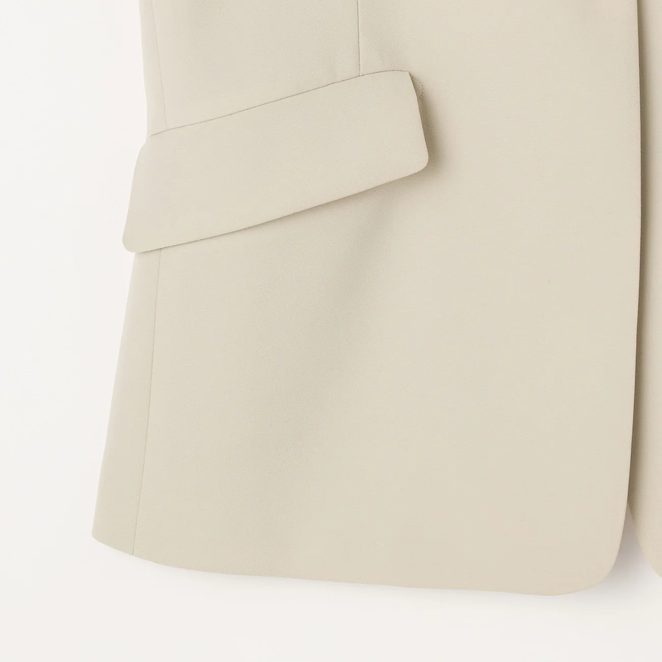 THE THIRD SUITS Double Cloth Collarless Jacket - Beige - Image 11