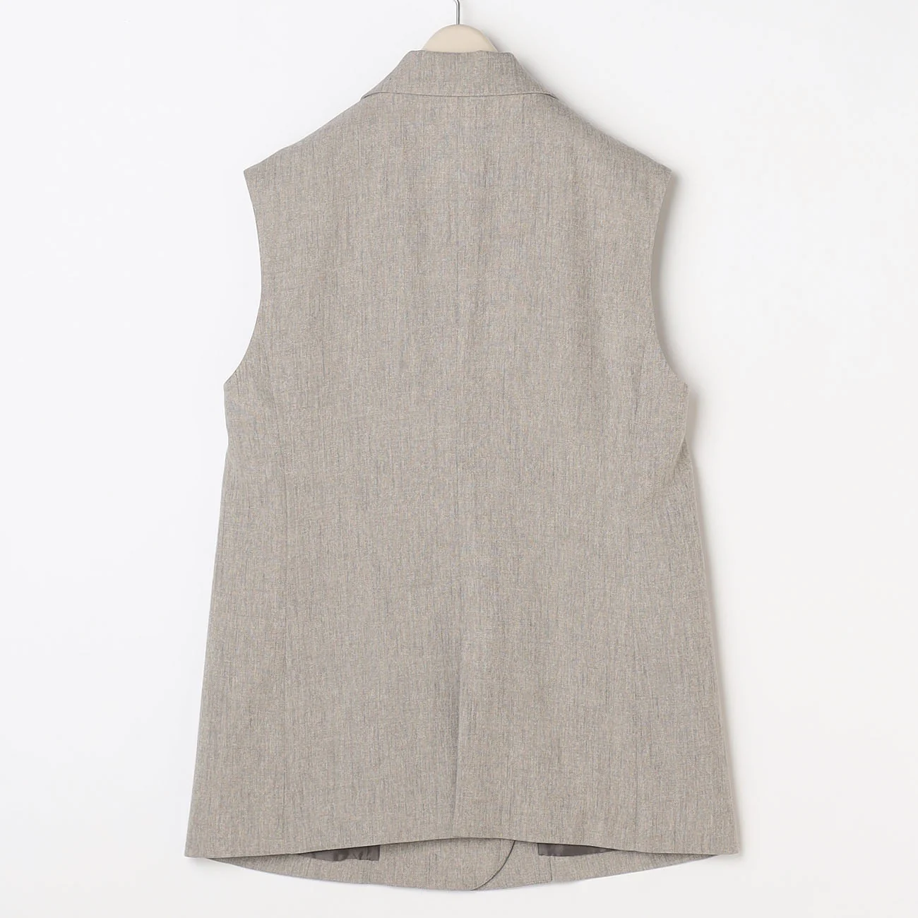 THE THIRD SUITS Shark Skin Double Breasted Vest - Beige - Image 2