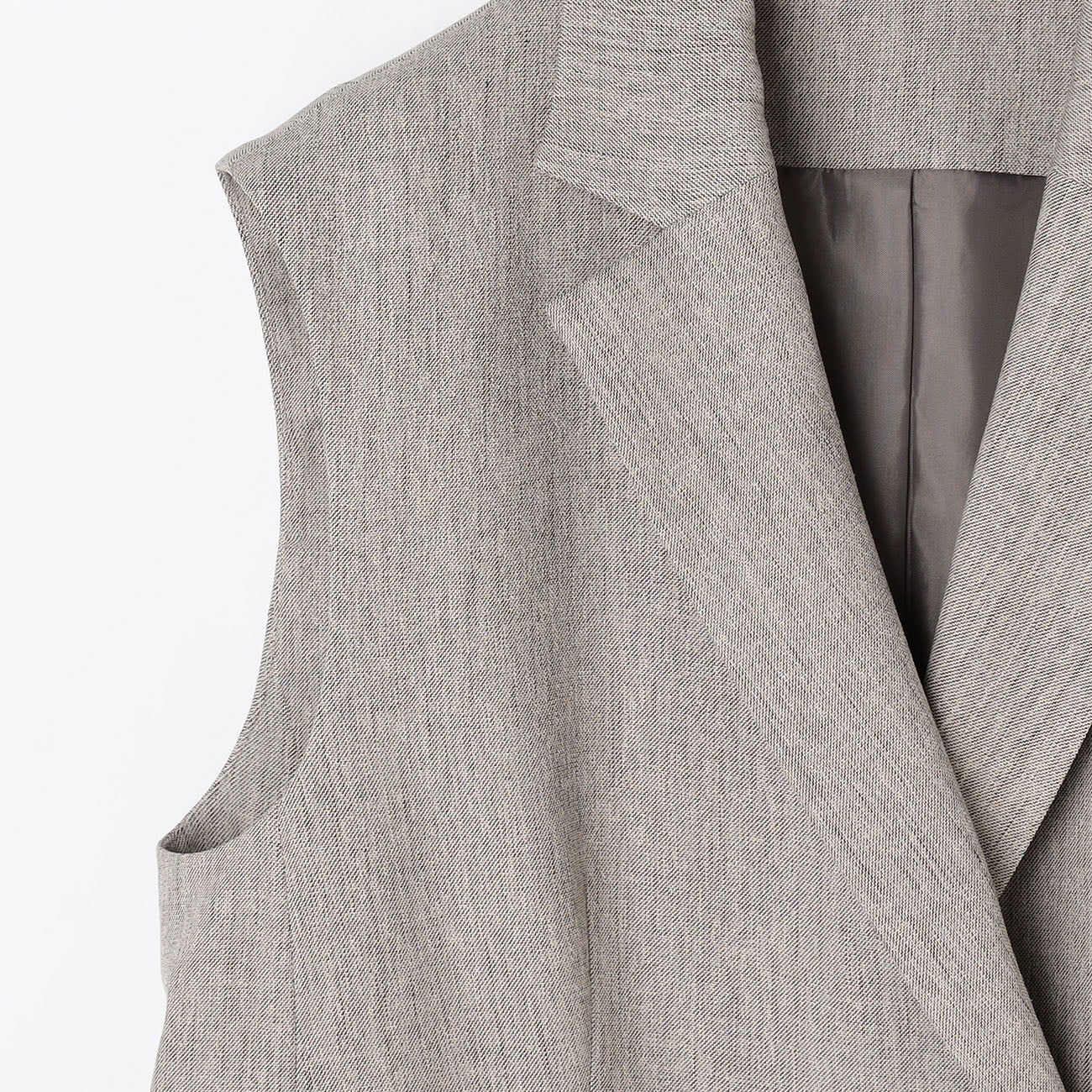 THE THIRD SUITS Shark Skin Double Breasted Vest - Beige - Image 4