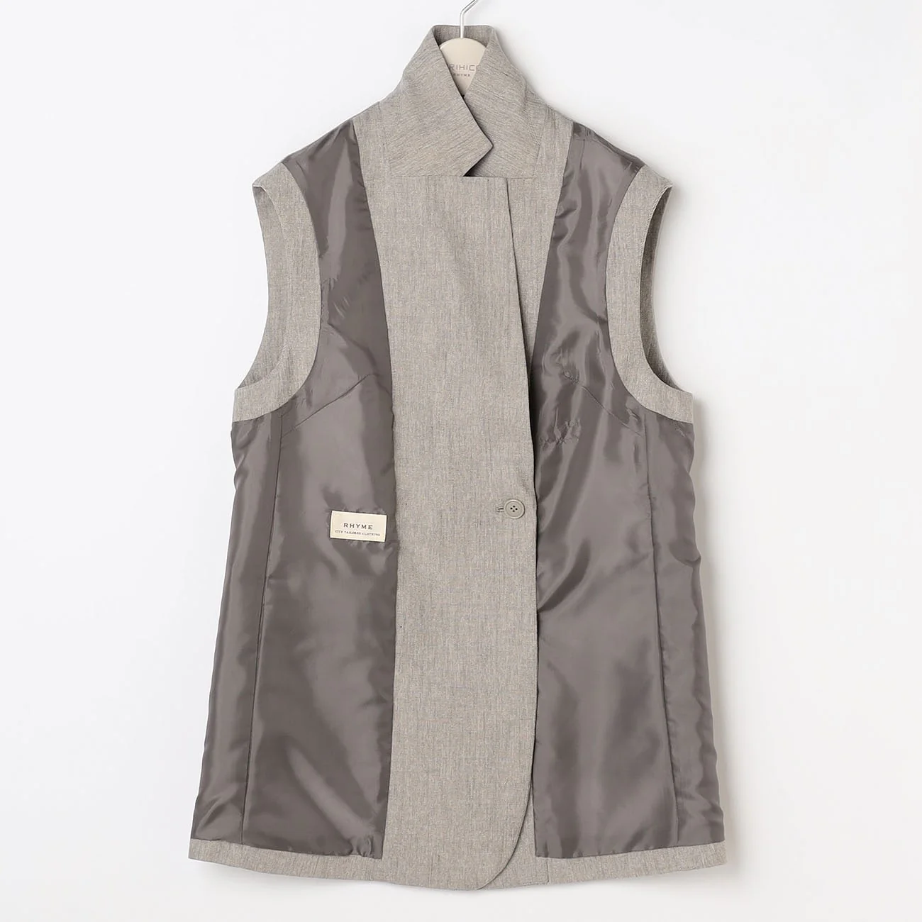THE THIRD SUITS Shark Skin Double Breasted Vest - Beige - Image 6