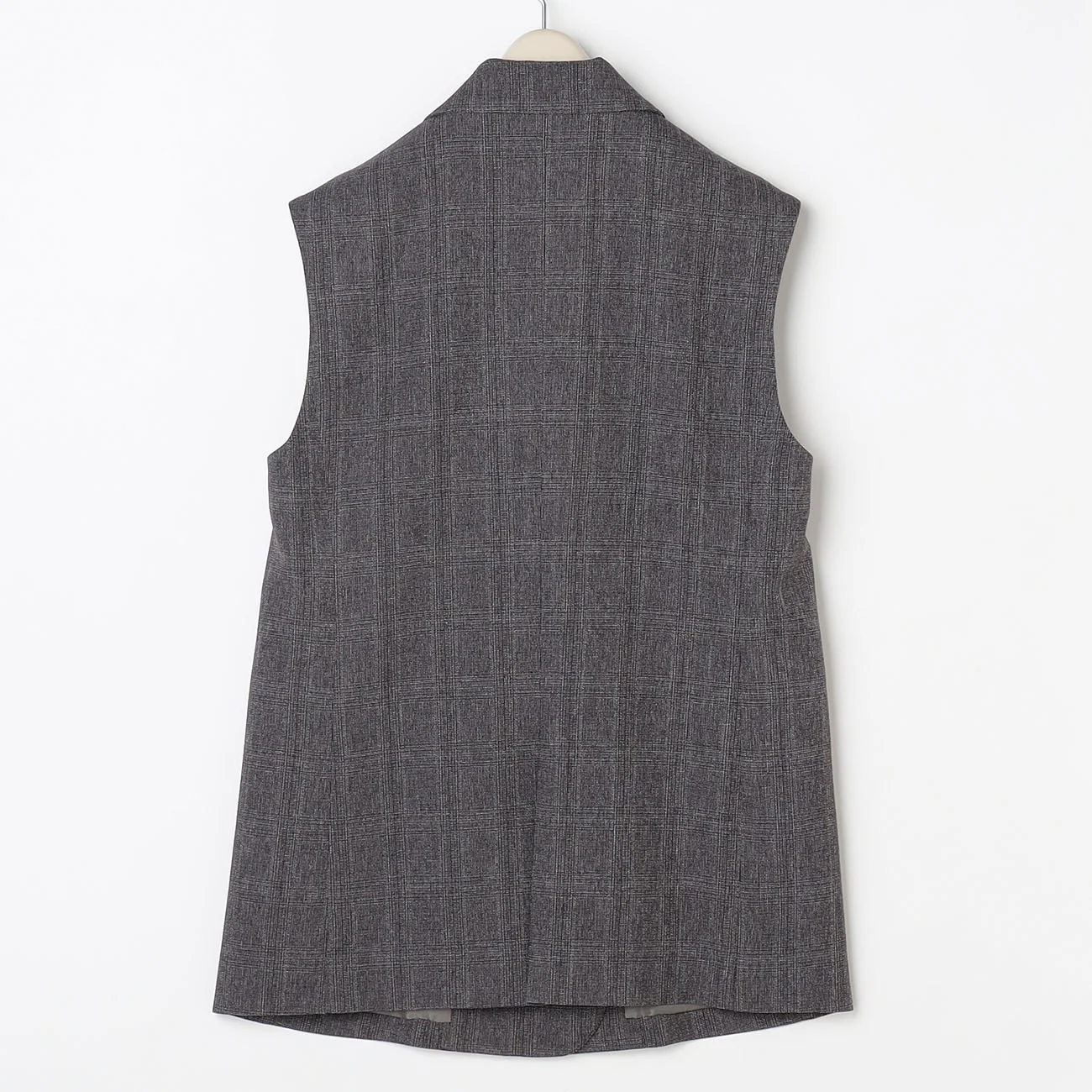 THE THIRD SUITS Check Double Breasted Vest - Medium Gray - Image 2