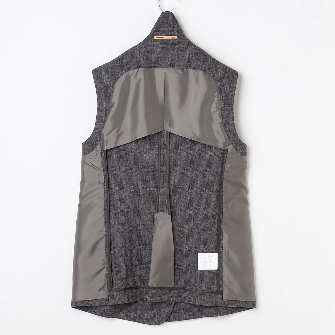 THE THIRD SUITS Check Double Breasted Vest - Medium Gray - Image 7