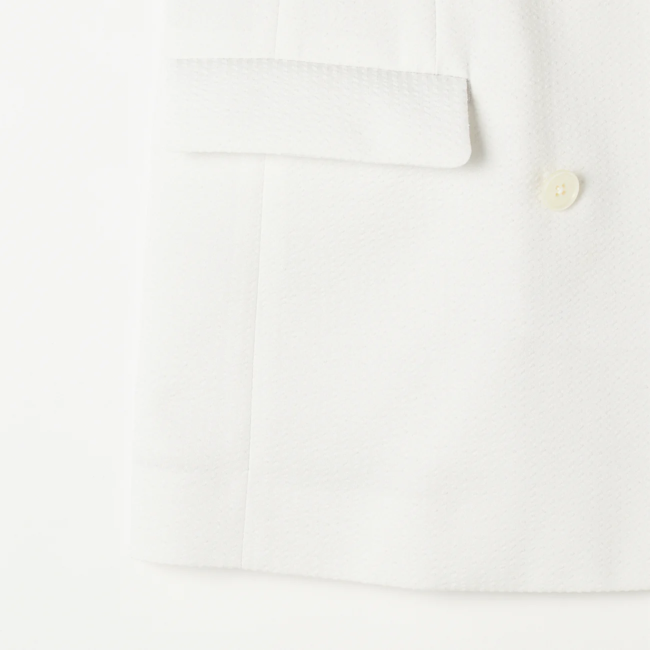 THE THIRD SUITS Seersucker Double Breasted Jacket - White - Image 5