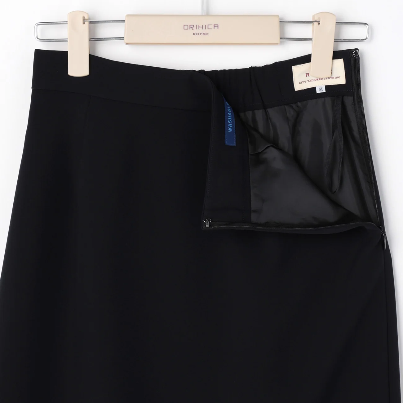 THE THIRD SUITS Double Cloth Tight Skirt - Navy - Image 4