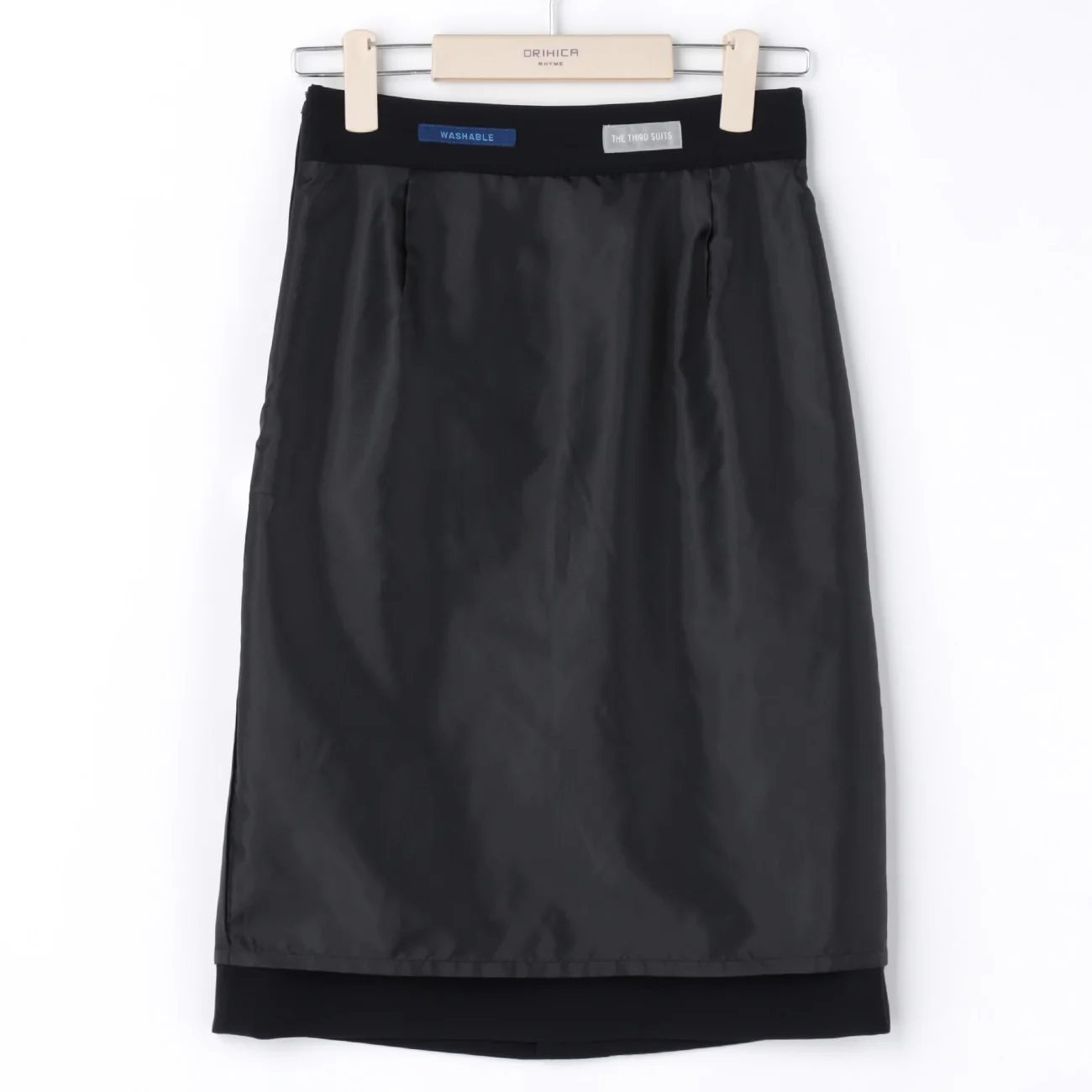 THE THIRD SUITS Double Cloth Tight Skirt - Navy - Image 6