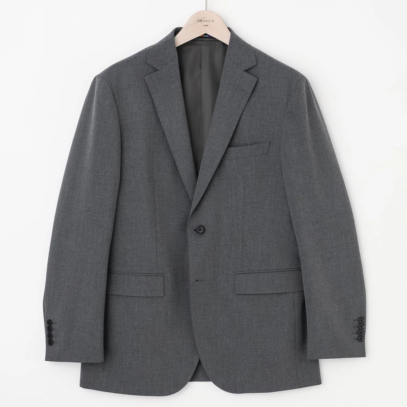 Washable Stretch Plain Jacket - Medium Gray