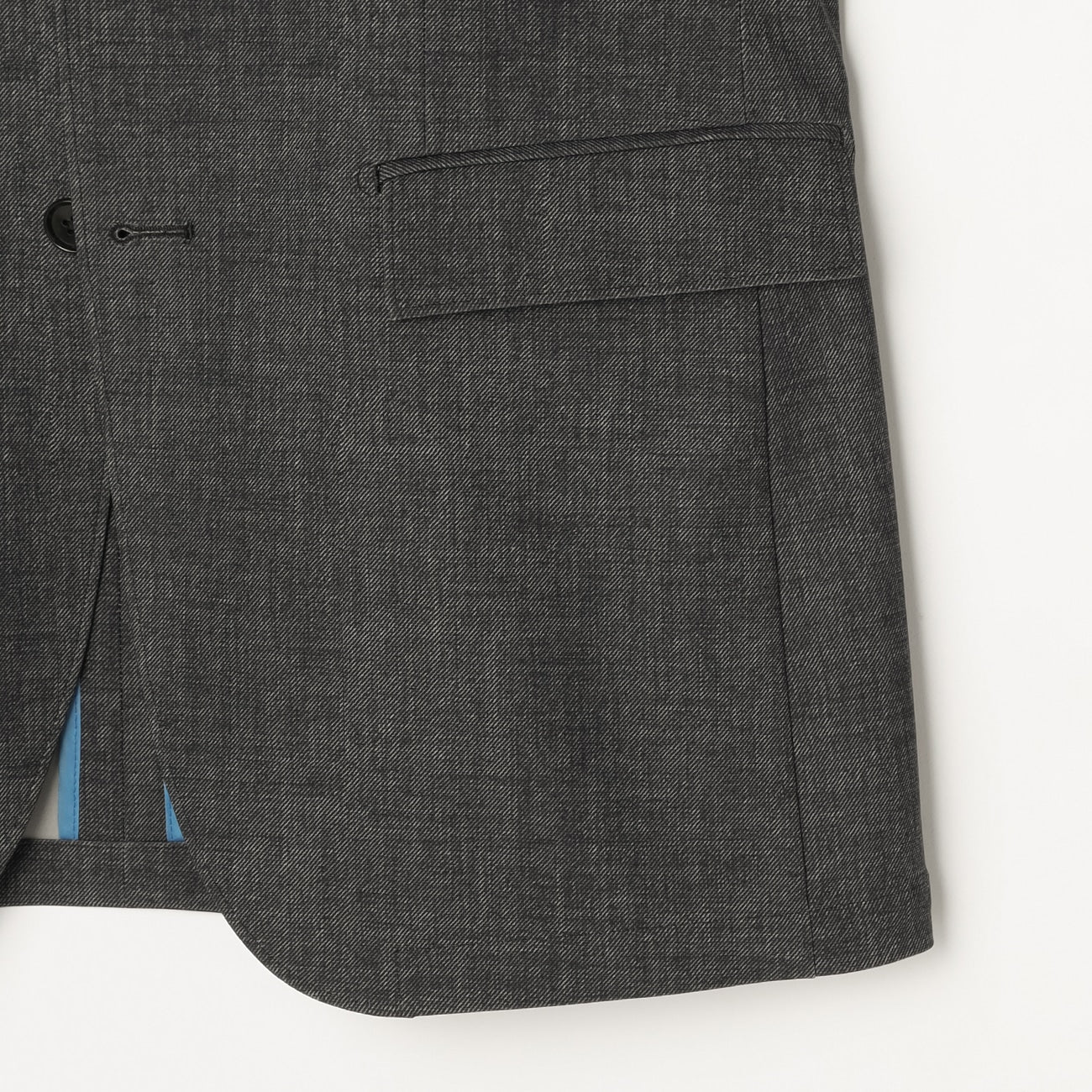 Japanese Fabric BIZSPO Print Denim-Like Suit Jacket - Charcoal Gray - Image 7