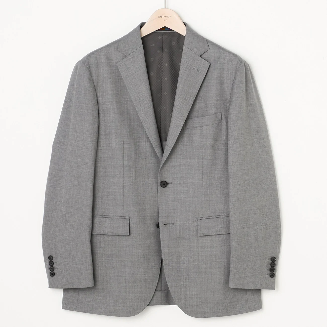 Japanese Fabric LUXE Line Super 120's Suit Jacket - Light Gray - Image 2