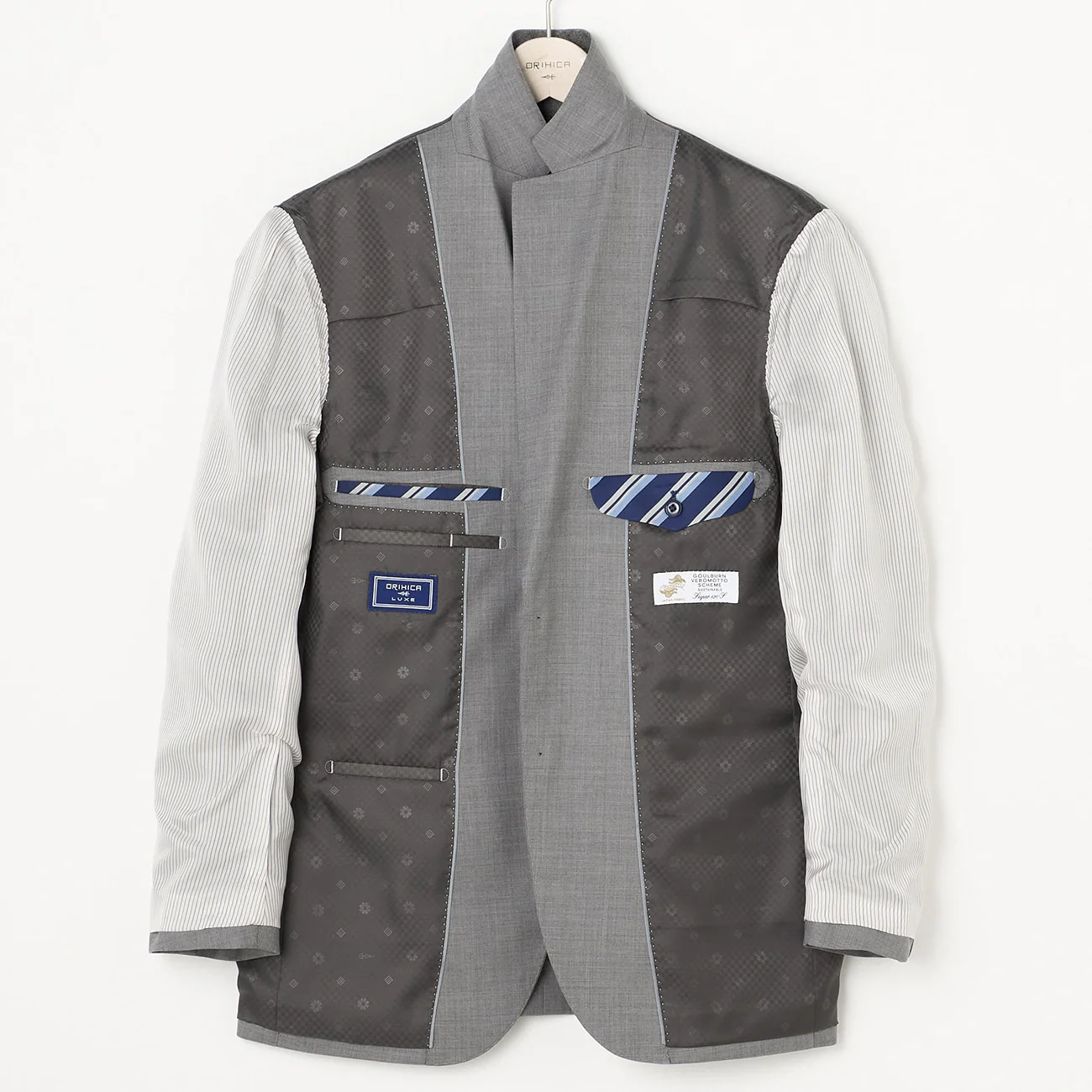 Japanese Fabric LUXE Line Super 120's Suit Jacket - Light Gray - Image 7