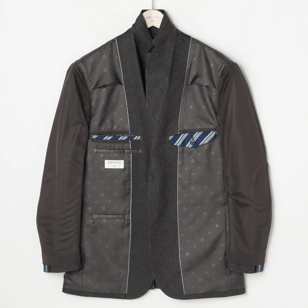 Denim-Like Jacket - Charcoal Gray - Image 9
