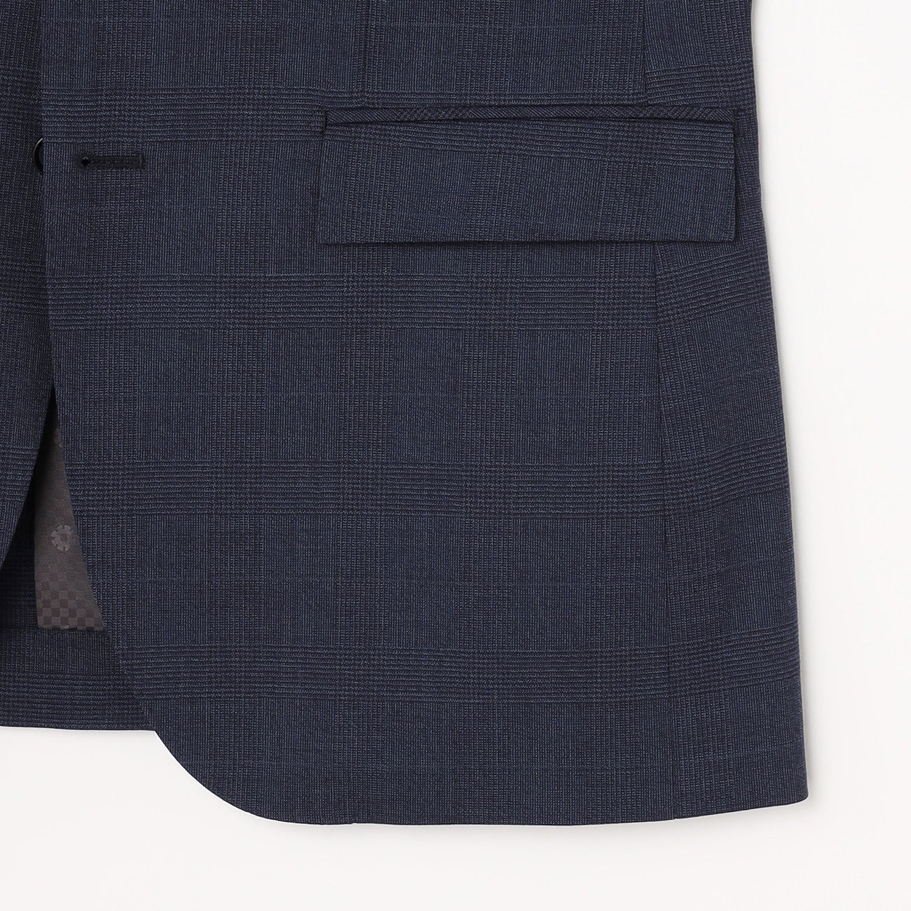 Washable Stretch Glen Plaid Suit Jacket - Navy - Image 10
