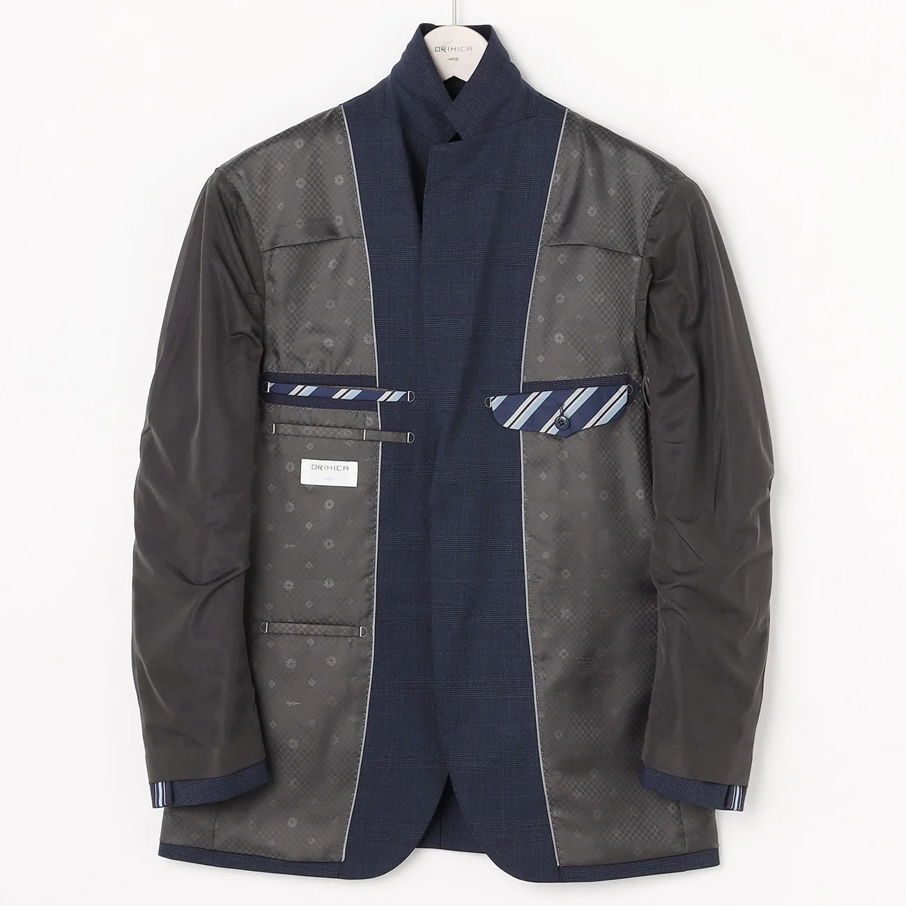 Washable Stretch Glen Plaid Suit Jacket - Navy - Image 11