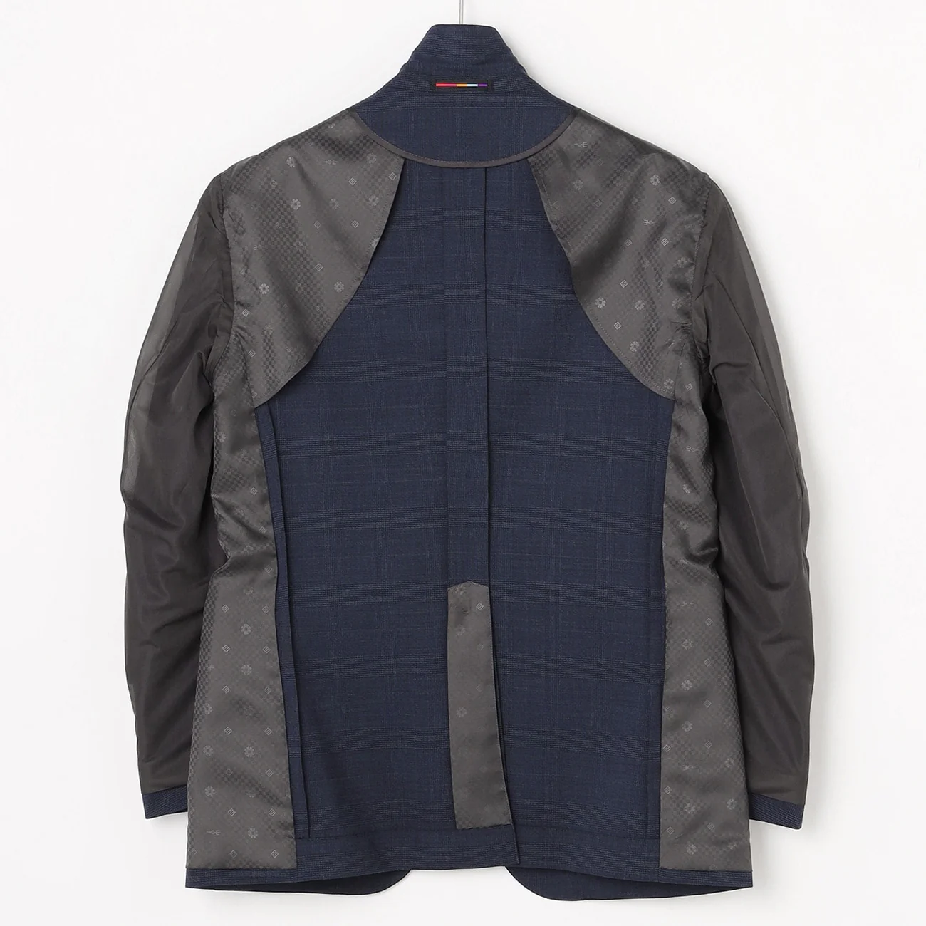Washable Stretch Glen Plaid Suit Jacket - Navy - Image 12