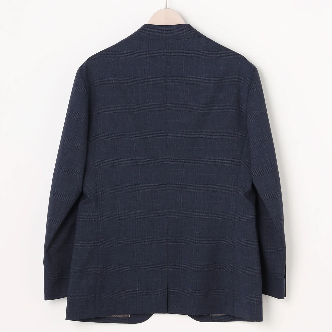 Washable Stretch Glen Plaid Suit Jacket - Navy - Image 7