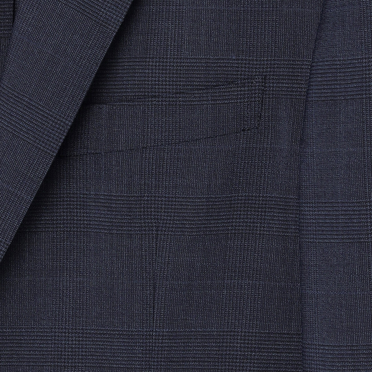 Washable Stretch Glen Plaid Suit Jacket - Navy - Image 8