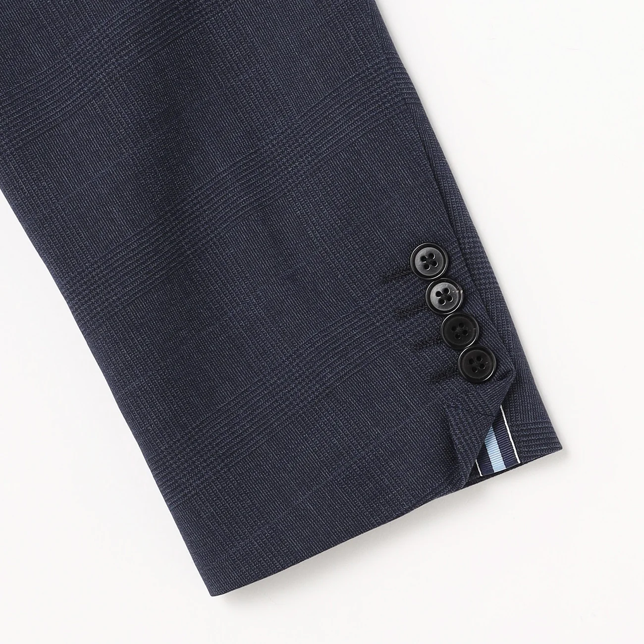 Washable Stretch Glen Plaid Suit Jacket - Navy - Image 9