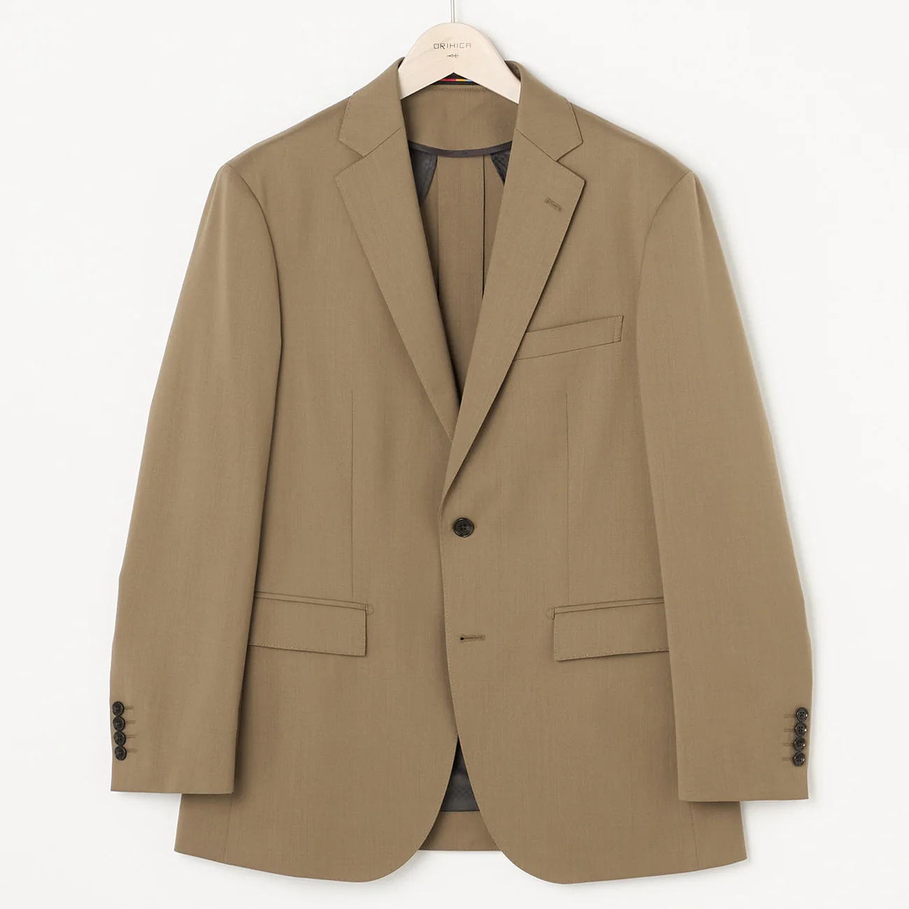 Textured Suit Jacket - Beige - Image 4