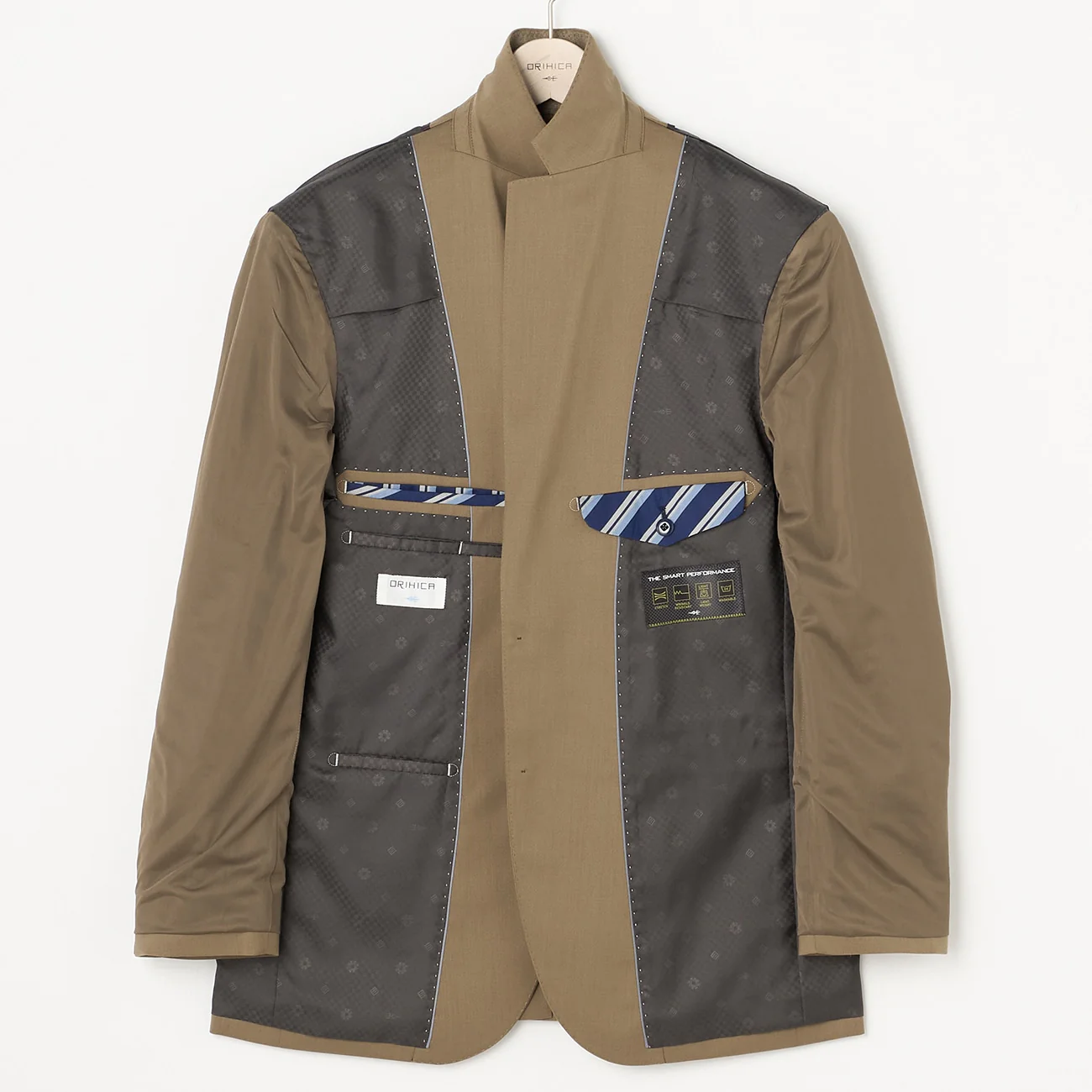 Textured Suit Jacket - Beige - Image 9