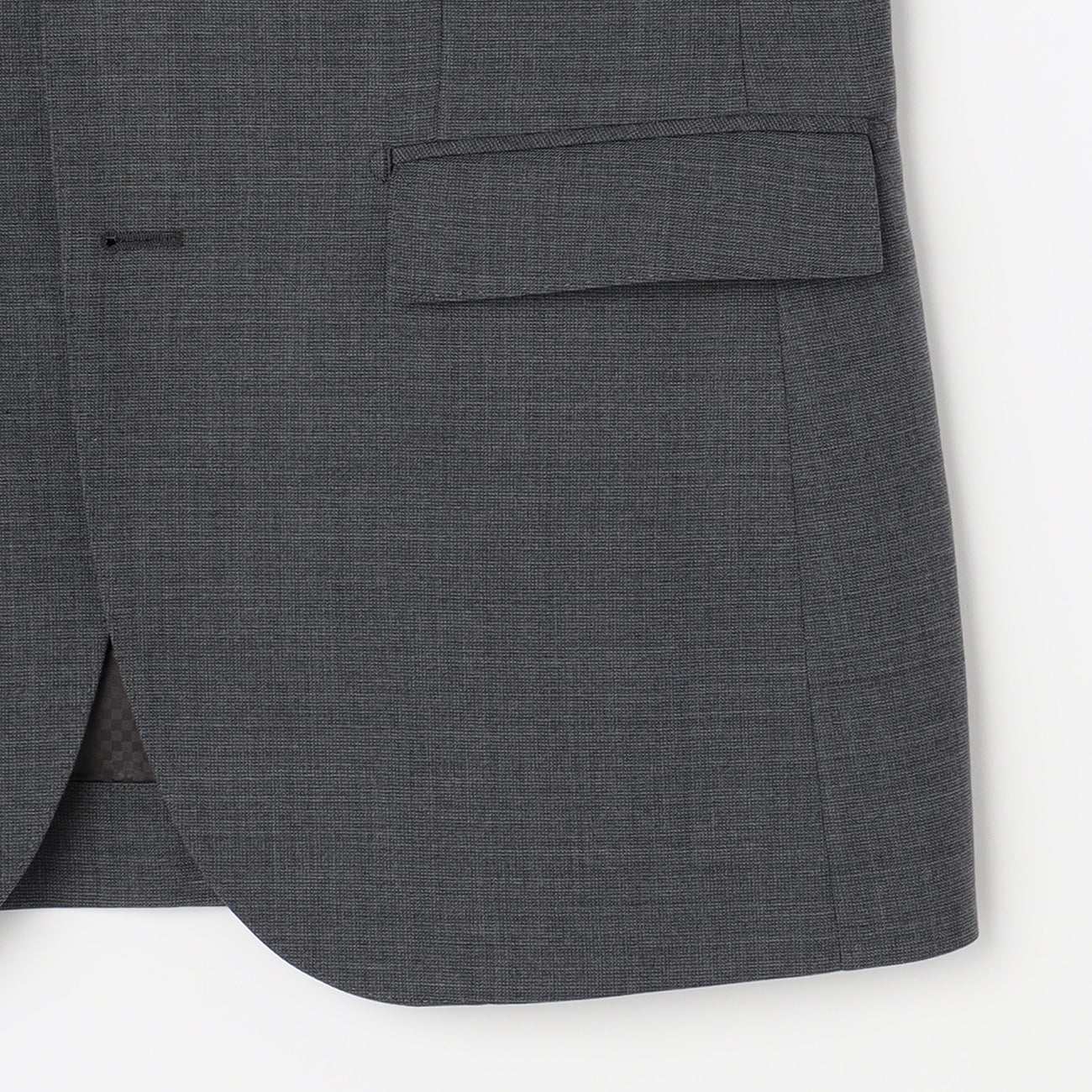 Wool Blend Plain Jacket - Medium Gray - Image 13