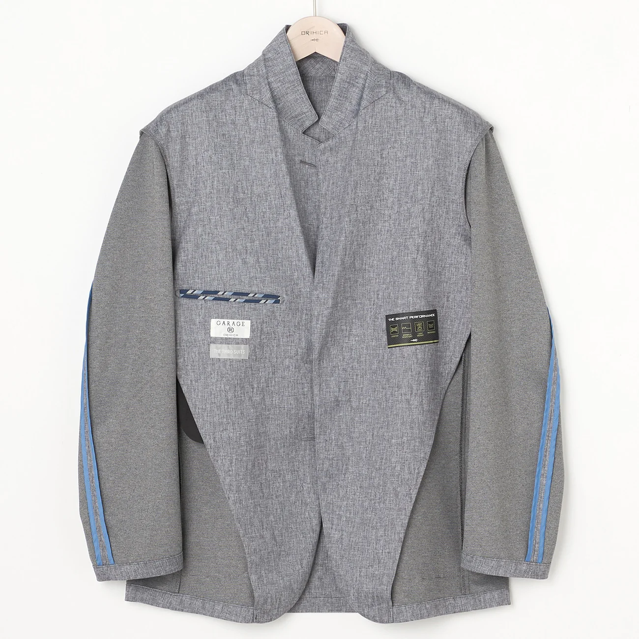 THE THIRD SUITS Washable Stretch Wool-Like Jacket - Light Gray - Image 10