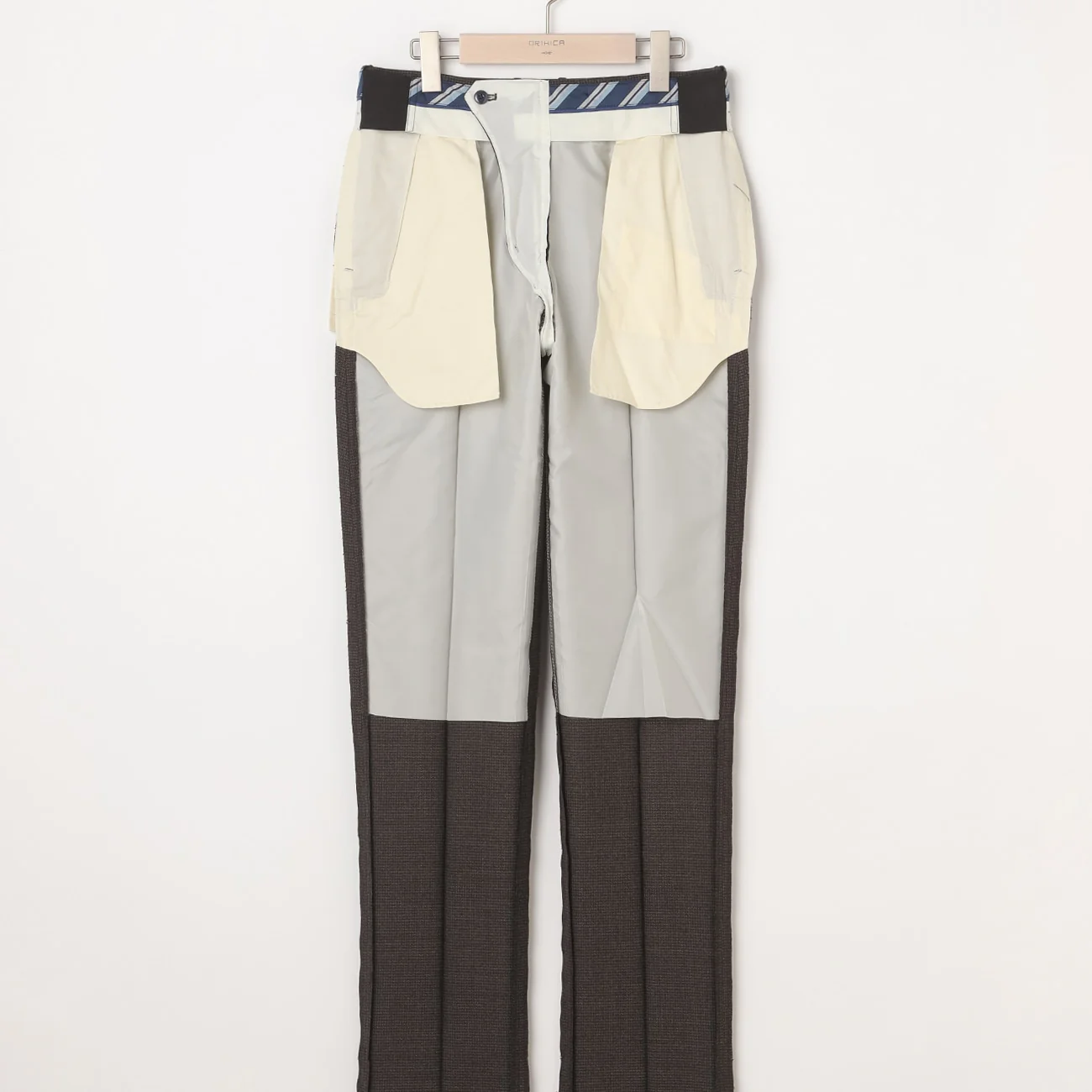 Houndstooth Milled Wool Pants - Brown - Image 8