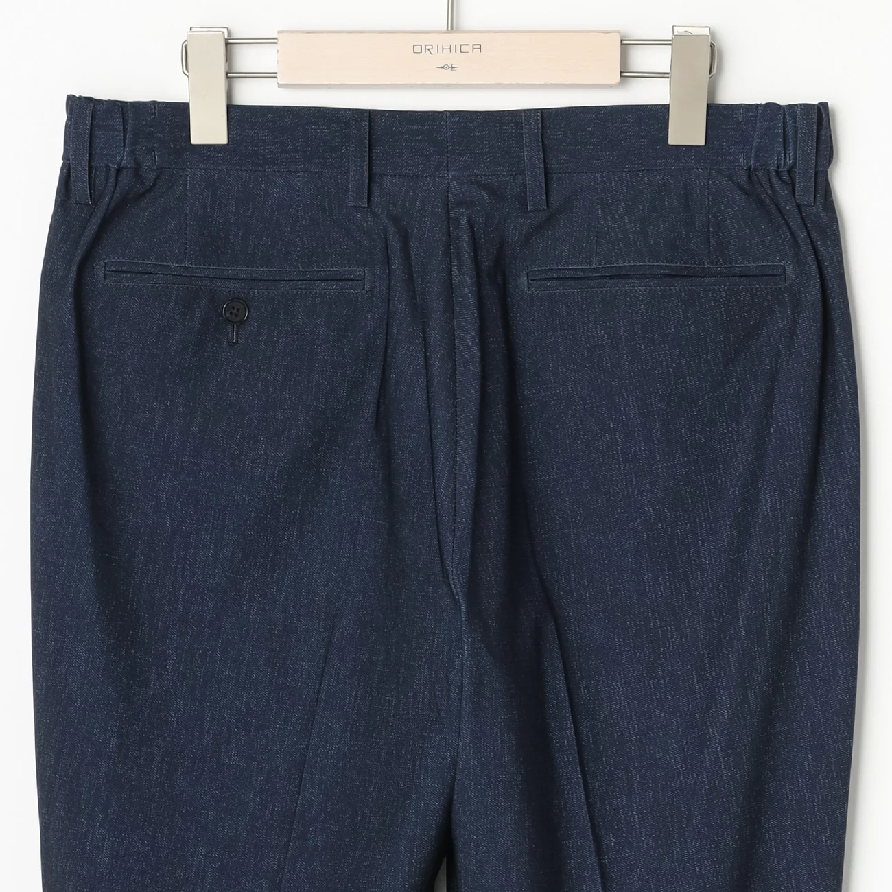 Japanese Fabric BIZSPO Print Denim-Like Suit Pants - Navy - Image 5