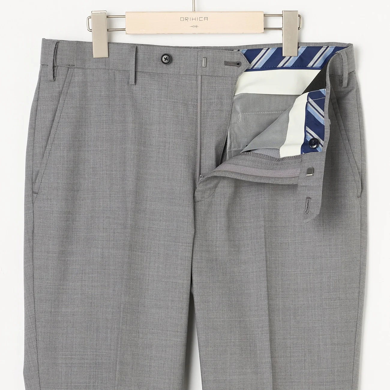 Japanese Fabric LUXE Line Super 120's Suit Pants - Light Gray - Image 4