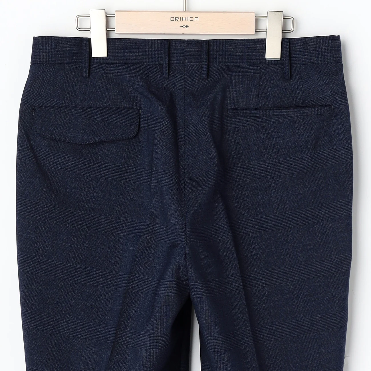 Washable Stretch Glen Plaid Suit Pants - Navy - Image 5