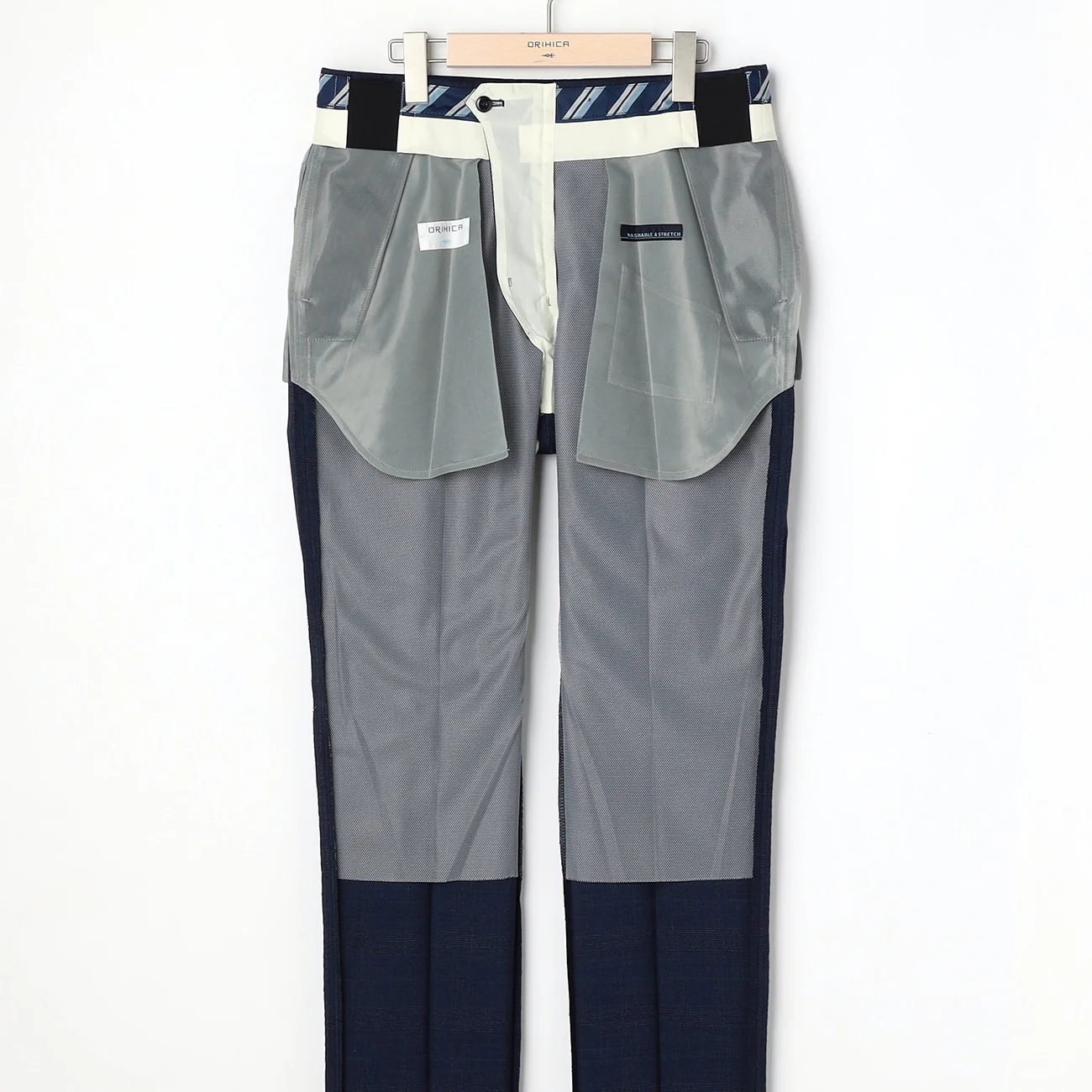 Washable Stretch Glen Plaid Suit Pants - Navy - Image 6
