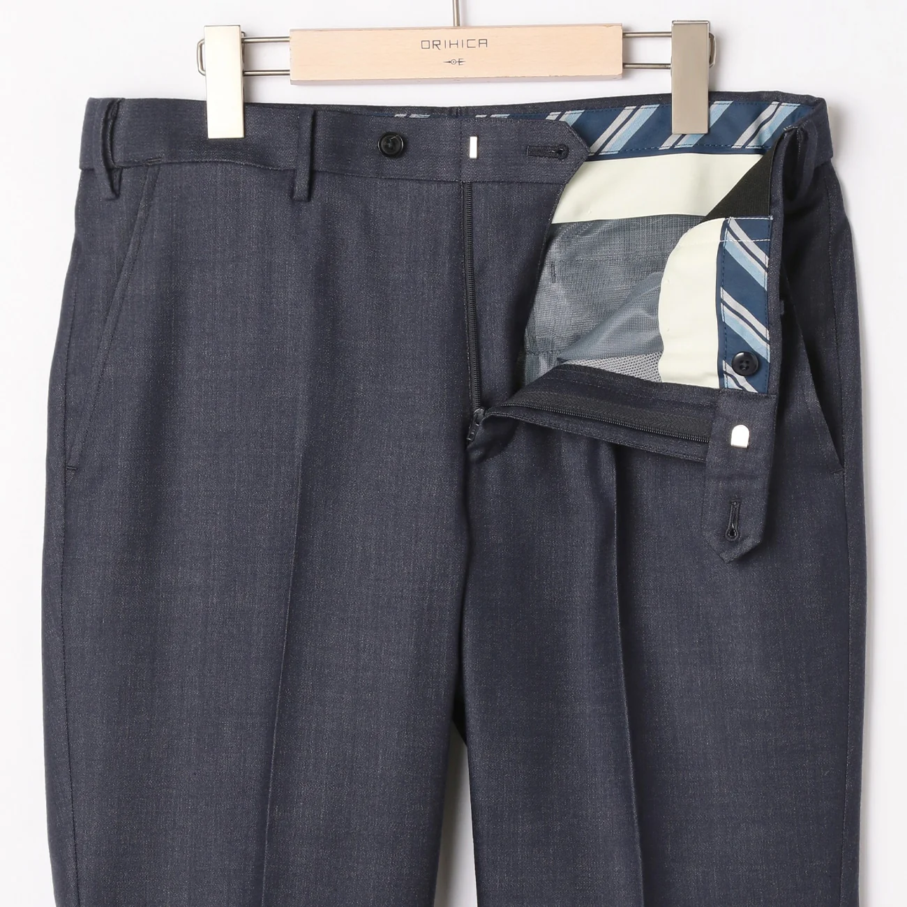 Bishu Japanese Fabric LUXE Line Denim-Like Pants - Navy - Image 3