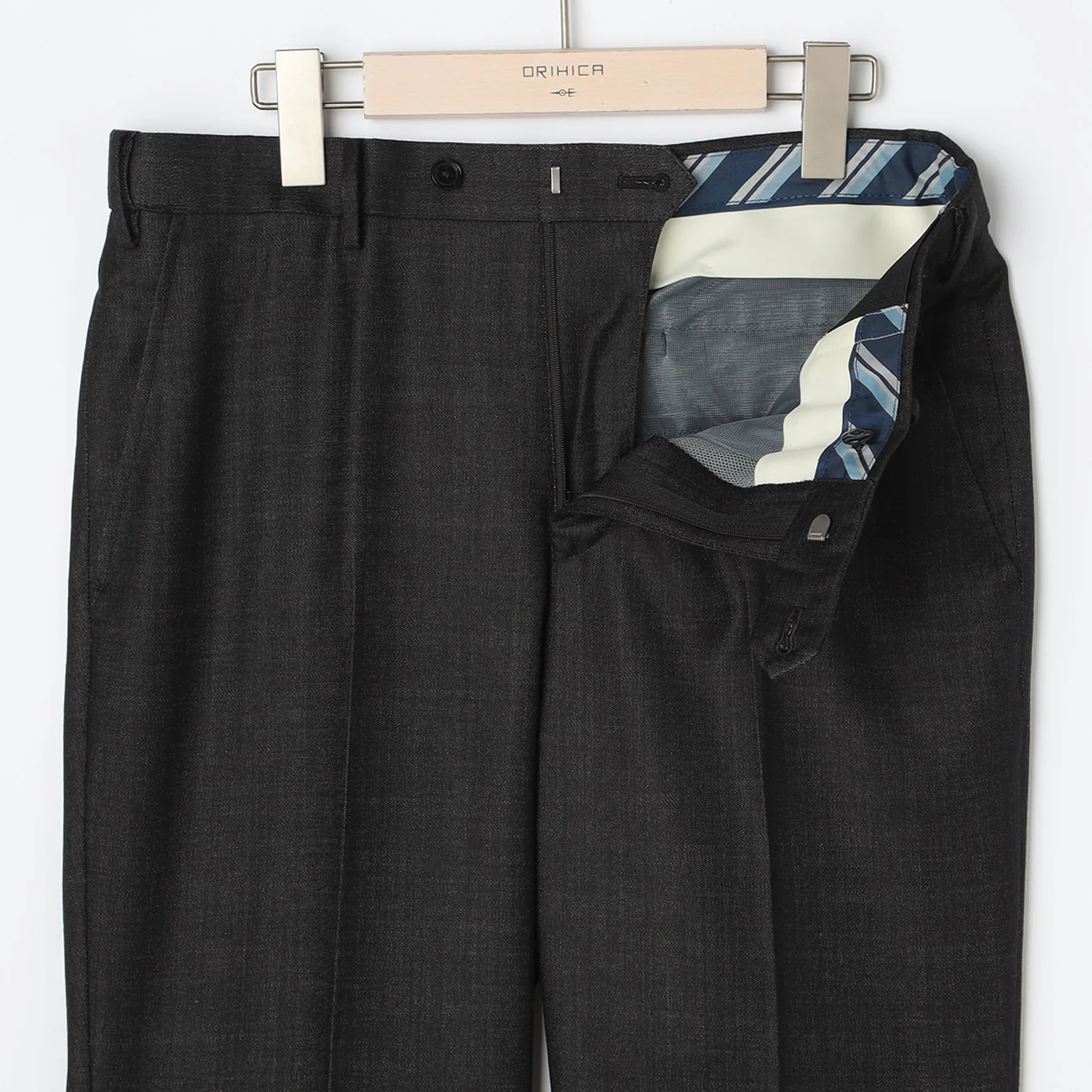Bishu Japanese Fabric LUXE Line Denim-Like Pants  - Charcoal Gray - Image 4