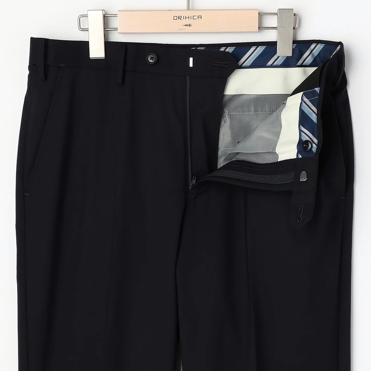 Japanese Fabric LUXE Line Super 120's Suit Pants - Navy - Image 4