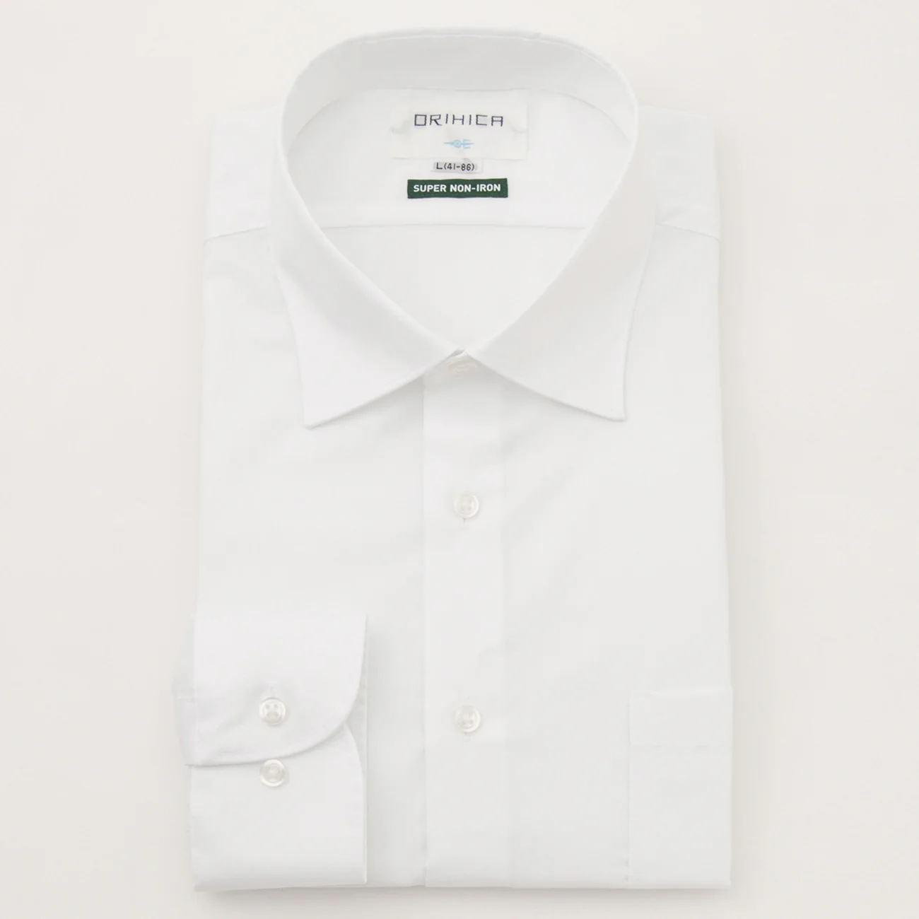 Super Non-Iron Cotton Spread Collar Shirt - White