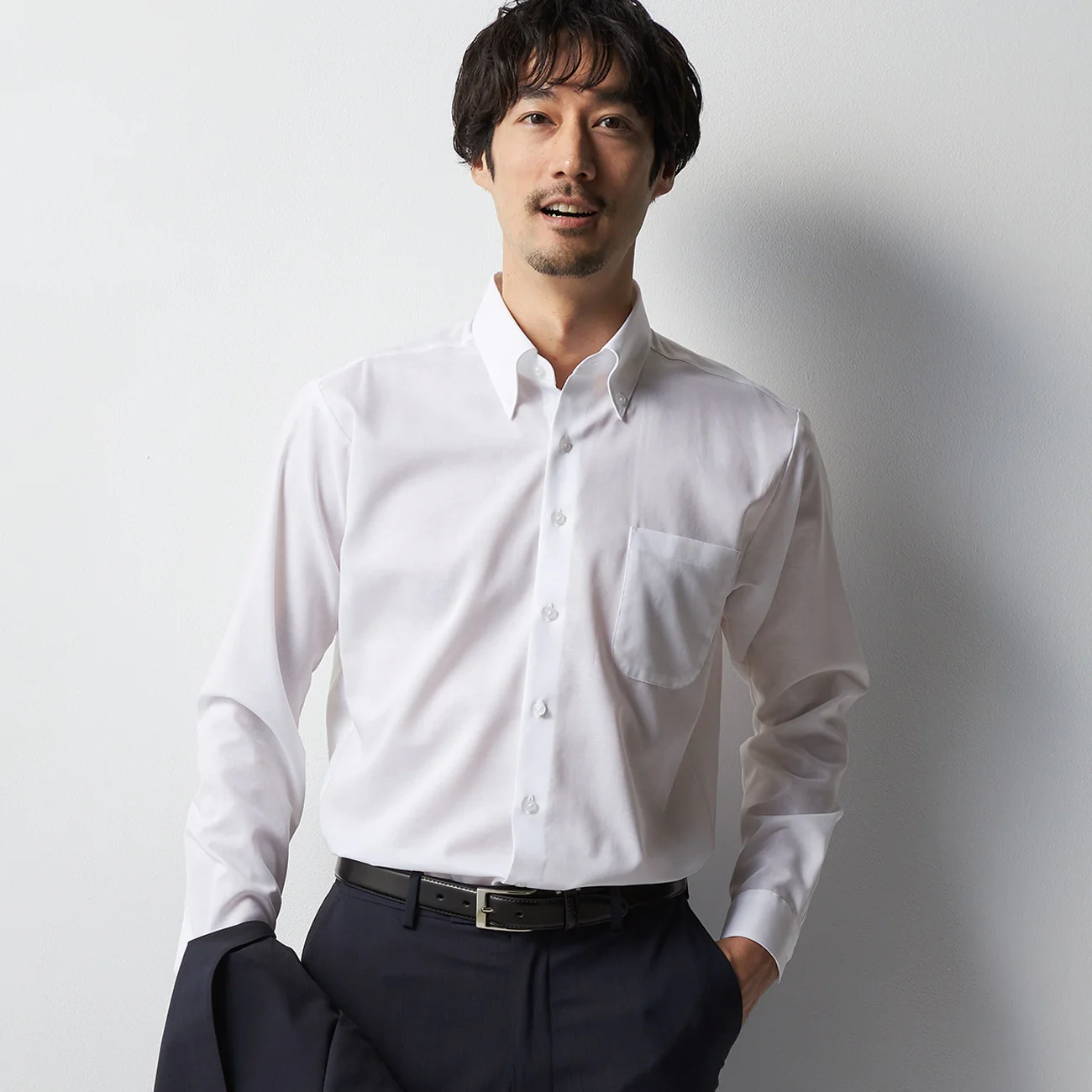 Super Cool Non-Iron Linen Blend Button-Down Shirt - White