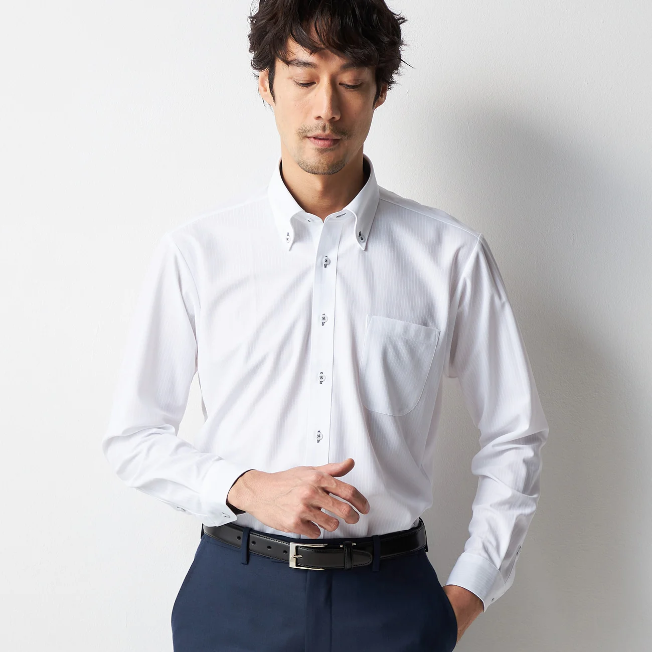 Super Non-Iron Stretch Button-Down Shirt - White - Image 2