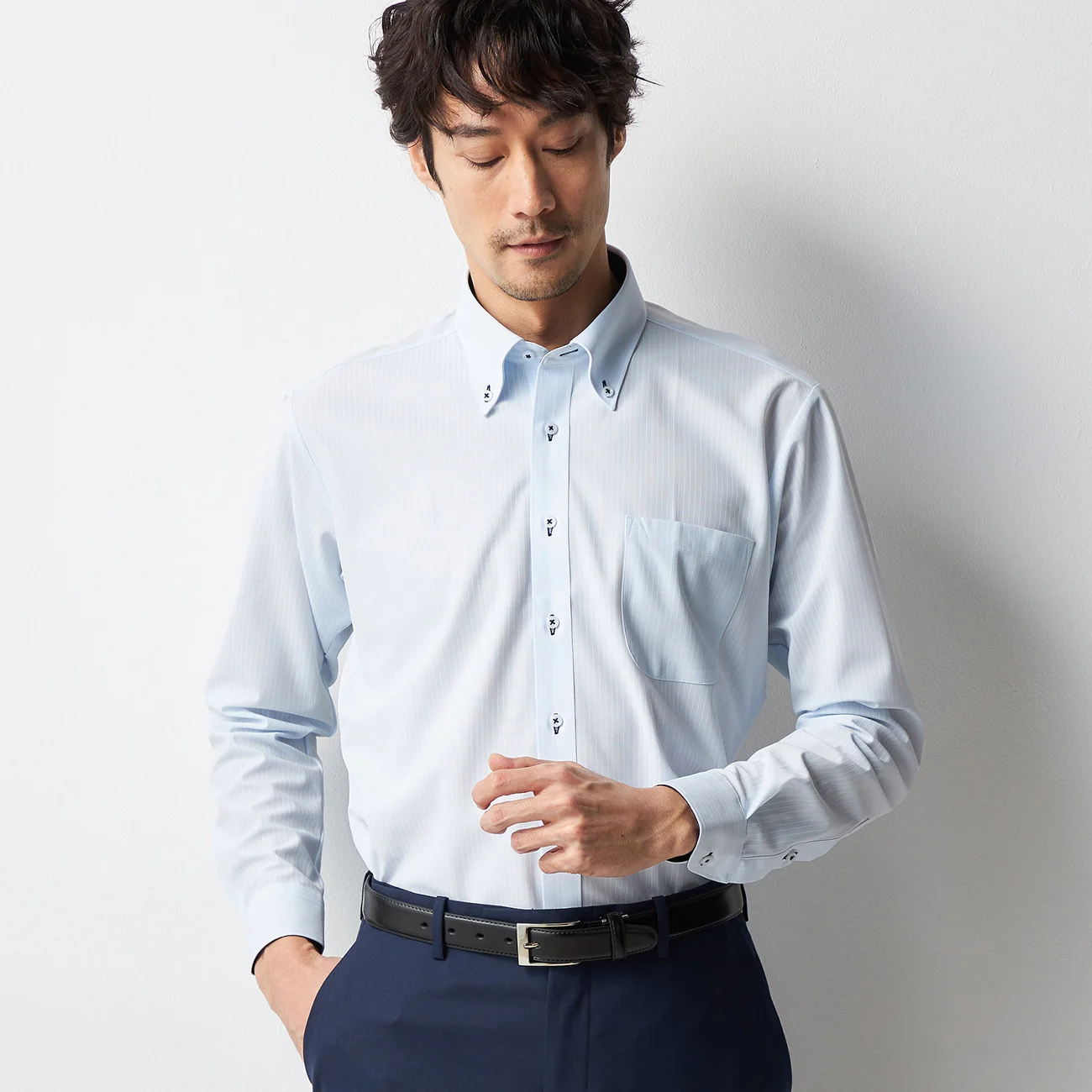 Super Non-Iron Stretch Button-Down Shirt - Blue - Image 2