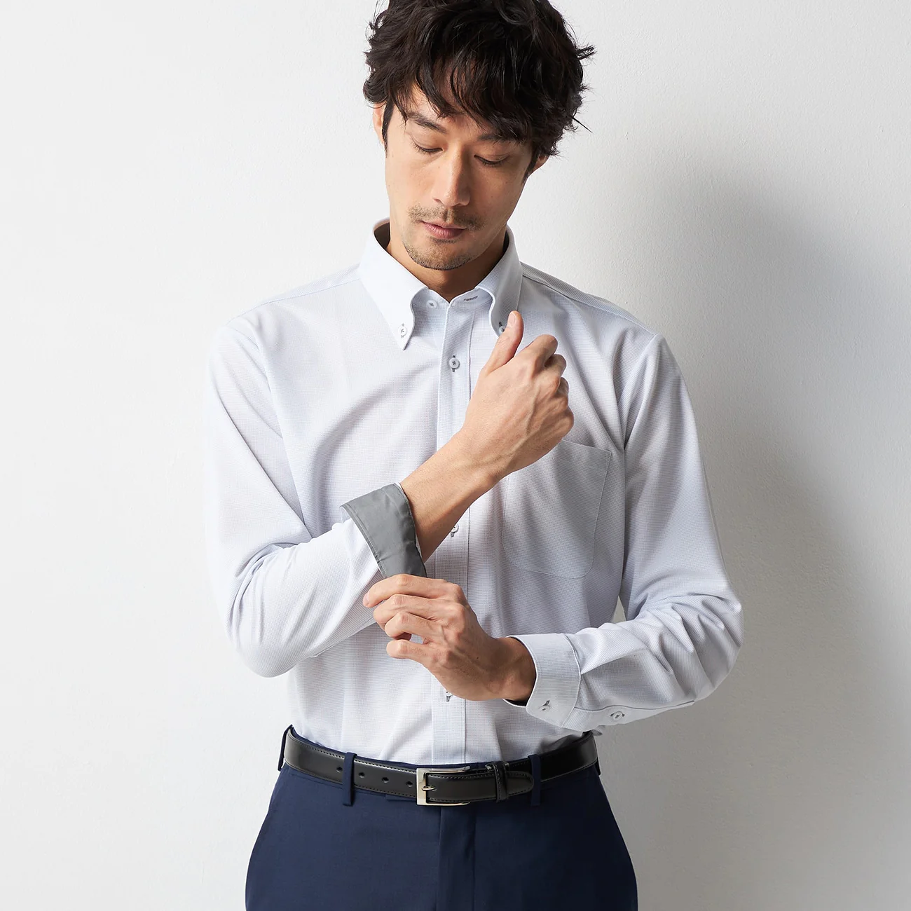 Super Non-Iron Stretch Button-Down Shirt - Gray