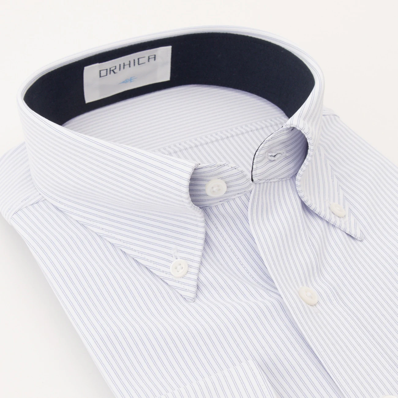 Super Non-Iron DRY×DRY Striped Button-Down Shirt - Navy - Image 4