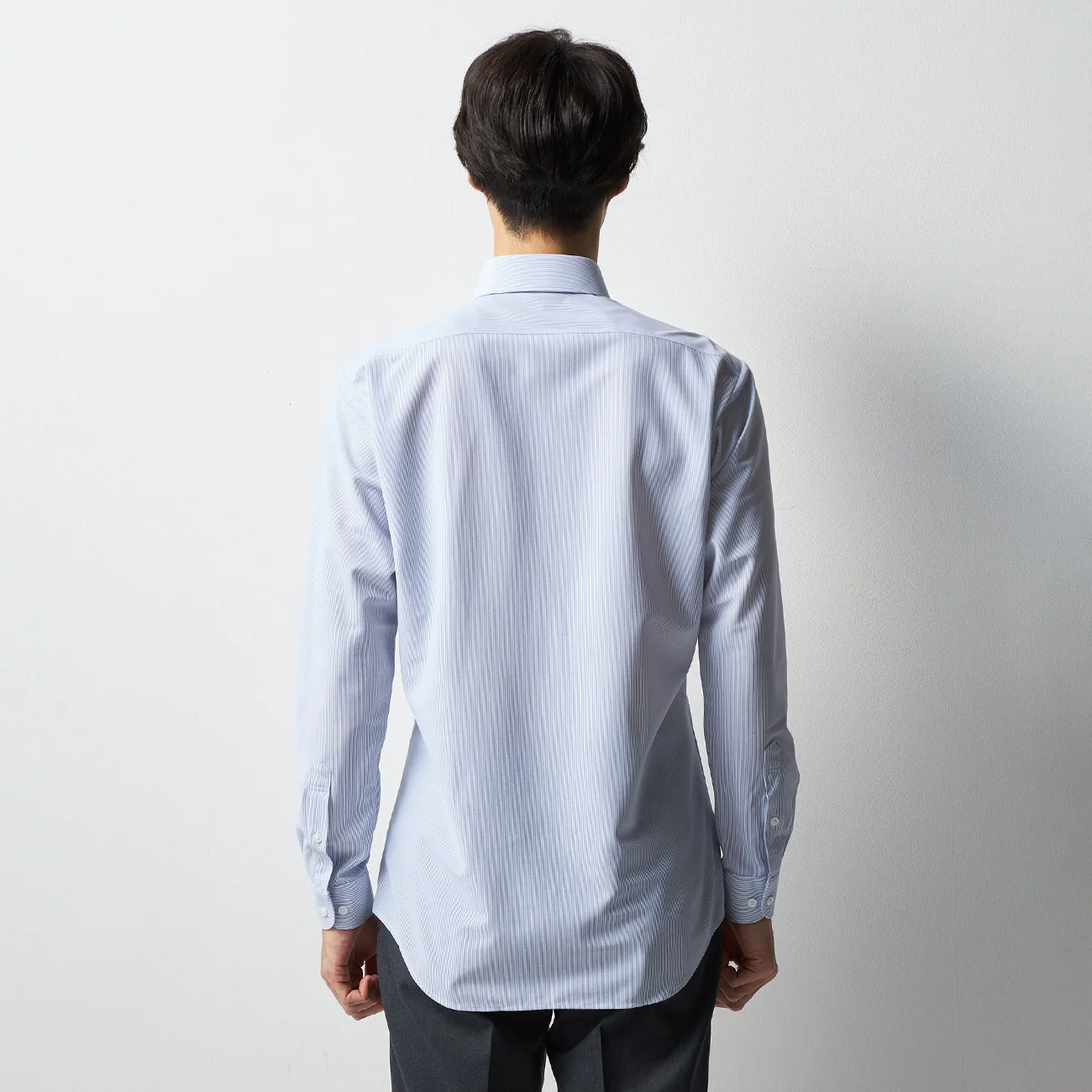 Super Non-Iron Stretch Stripe Cutaway Shirt - Navy - Image 4